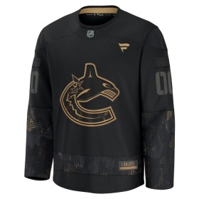 Män Ishockey Vancouver Canucks tröja med eget tryck Fanatics Military Appreciation Practice 2024-25 Svart